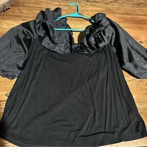 Vince Camaro ruffle collar sleeve top